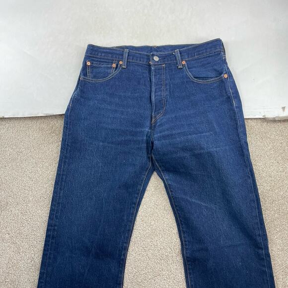 Levis Men 501 93 Straight Big E Size 34 x 32" Actual 34 x 30" Blue Jeans S18 - Picture 3 of 13